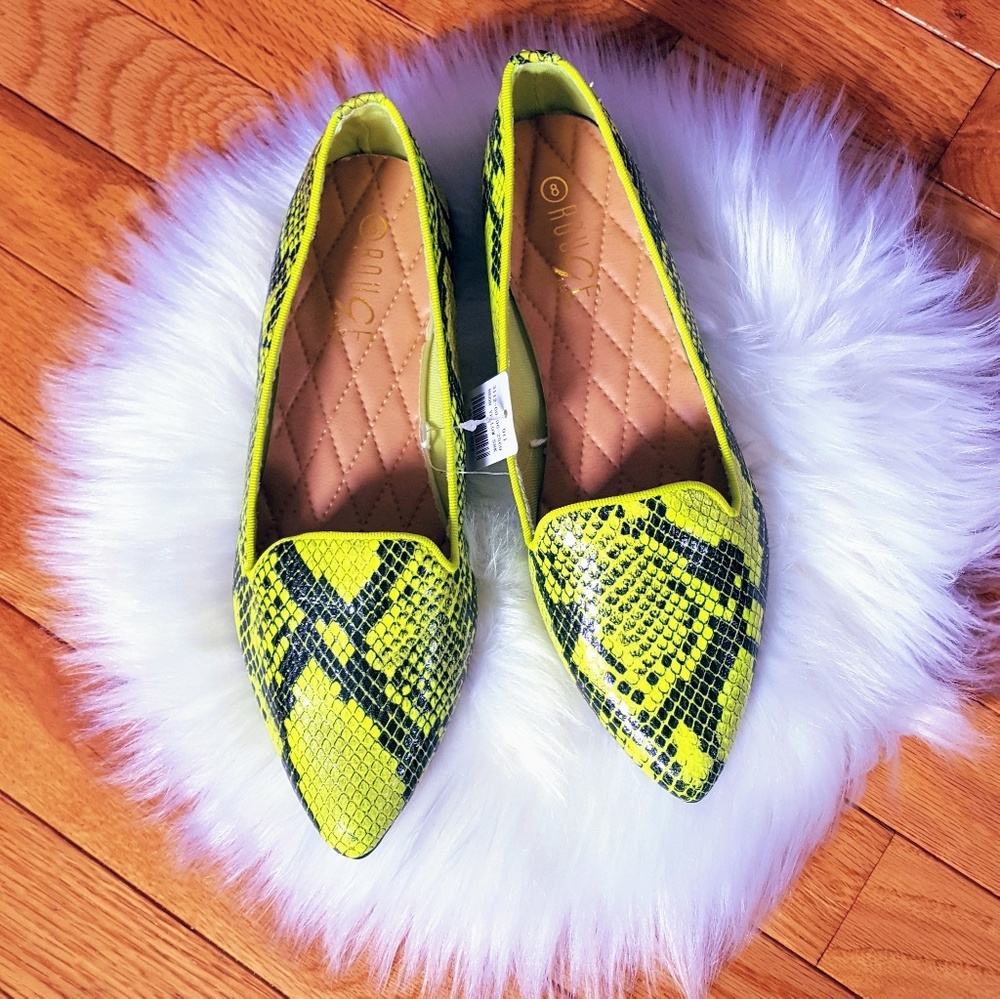Luna Neon Snake Loafers